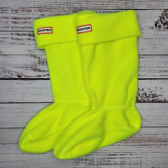 Hunter Accessories - Hunter Fleece Boot Socks Neon Yellow Large